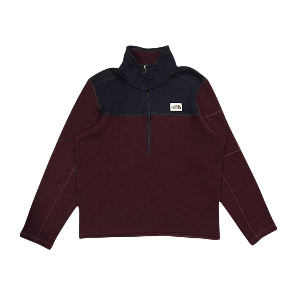 The North Face Burgundy and Black Quarter-Zip Sweatshirt